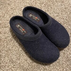 Haflinger Grizzly wool clogs blue 40 classic comfort minimalist lagenlook